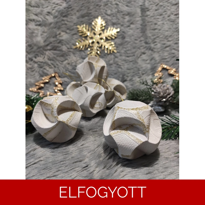 product Image for Fehér arany gömb függődísz szett (6 db) CSG06013