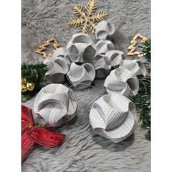 Ezüst, szürke, fehér gömb függődísz szett (14 db) CSG14004