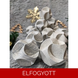 Ekrü ezüst gömb függődísz szett (14 db) CSG14003