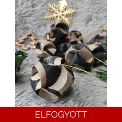 Fekete drapp gömb függődísz szett (9 db) CSG09005