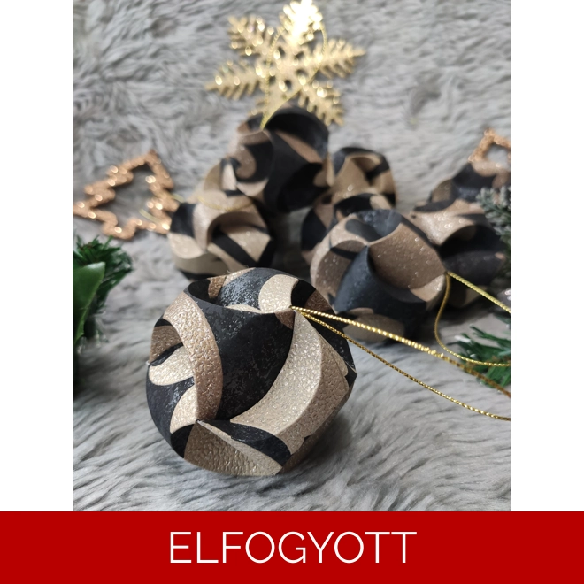 product Image for Fekete drapp gömb függődísz szett (9 db) CSG09005