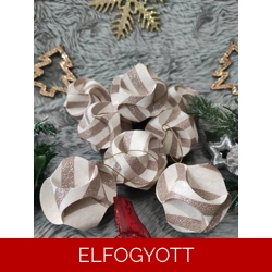 Ekrü rosegold gömb függődísz szett (9 db) CSG09003