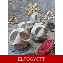 Ekrü gömb függődísz szett (7 db) CSG07002