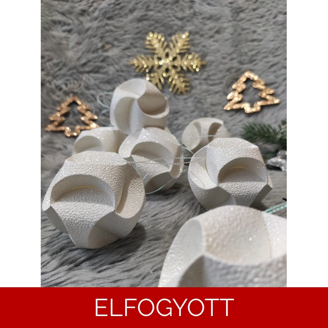 product Image for Csillogós fehér gömb függődísz szett (8 db) CSG08006
