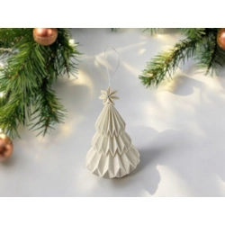 Fehér fenyőfa formájú karácsonyfadísz FF116
