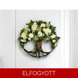Életfa kopogtató fehér és krémszínű virágokkal KPEF011
