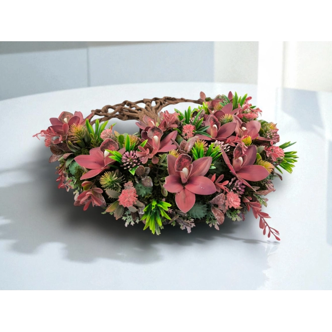Additional Image for Életfa kopogtató – Csónakorchideás, burgundi vörös árnyalatban KPEF018