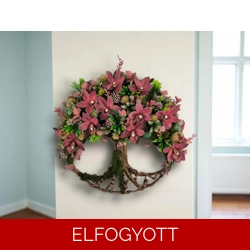 Életfa kopogtató – Csónakorchideás, burgundi vörös árnyalatban KPEF018