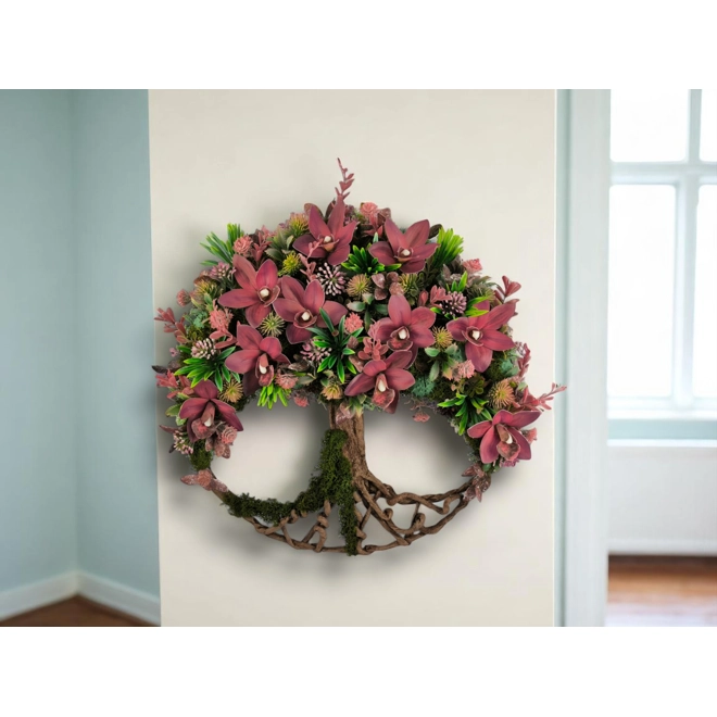 product Image for Életfa kopogtató – Csónakorchideás, burgundi vörös árnyalatban KPEF018