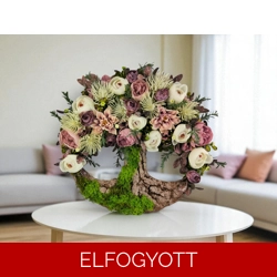 Életfa kopogtató – Mályvarózsa árnyalatban, romantikus nyári hangulattal KPEF019