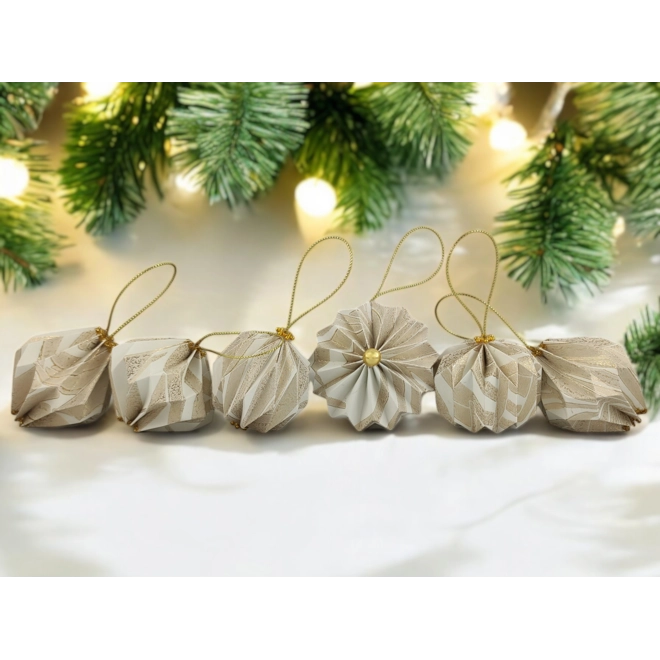 Additional Image for 12 darabos fehér, arany színű karácsonyfadísz szett LNTAR015