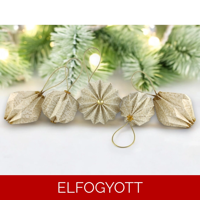 product Image for 10 darabos fehér, arany csillámos mintás karácsonyfadísz szett LNTAR020