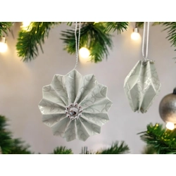 6 darabos halvány púderkék színű karácsonyfadísz szett díszdobozban LNT06011