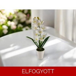 Élethű nagy méretű fehér csónakorchidea ORC107FH