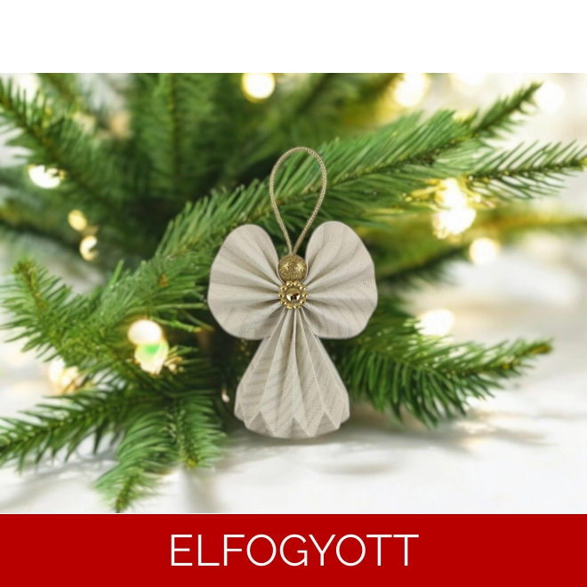 product Image for Ekrü csillámos papírangyalka PANAR0080