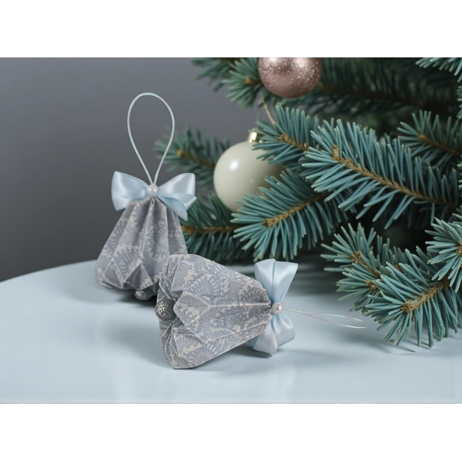 Additional Image for Csengettyű alakú púderkék karácsonyfadísz szett BL212