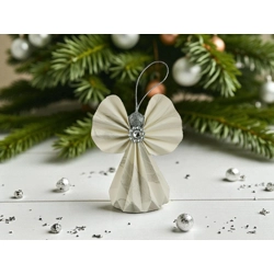 Fehér ezüst papírangyalka PANEZ0069