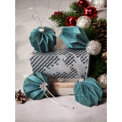 4 darabos kékeszöld karácsonyfadísz szett LNT04004
