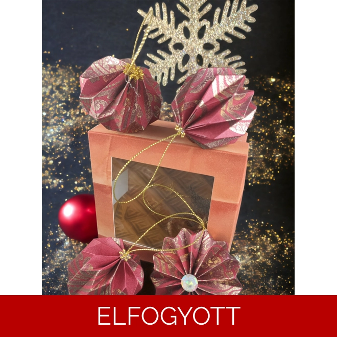 product Image for 4 db-os bordó, arany karácsonyfadísz szett díszdobozbanLNT04017