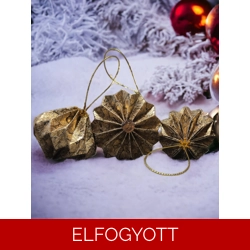 10 darabos arany karácsonyfadísz szett LNTAR009