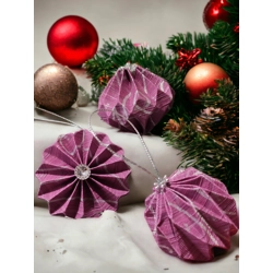 10 darabos magenta ezüst karácsonyfadísz szett LNTRS008
