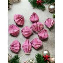 10 darabos magenta, ezüst karácsonyfadísz szett LNTRS013