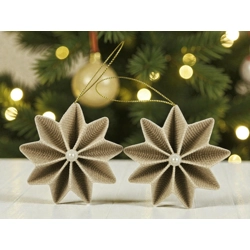 Csillogós beige csillag szett 9CS02008