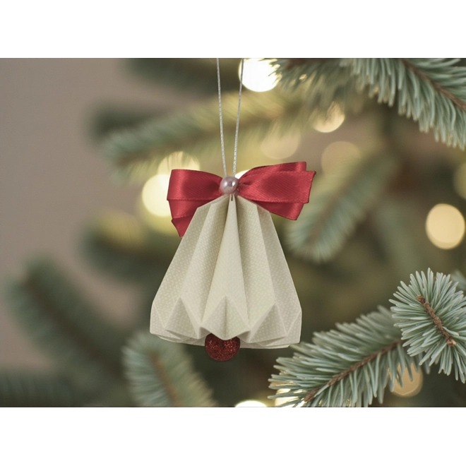 Additional Image for Csengettyű alakú fehér, piros karácsonyfadísz szett BL209