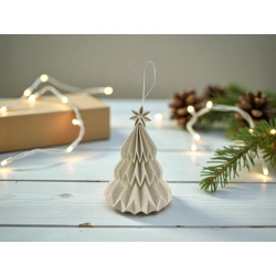 Ekrü fenyőfa formájú karácsonyfadísz FF070