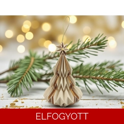 Beige, bronz mintás fenyőfa formájú karácsonyfadísz FF129