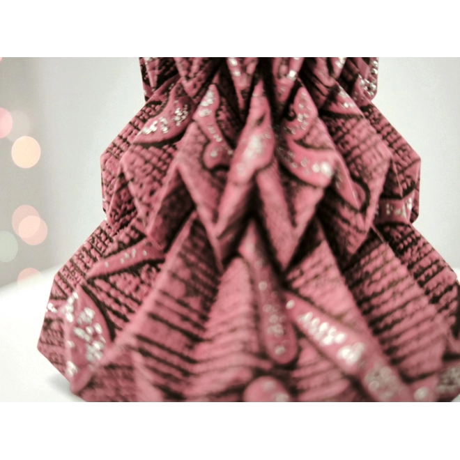 Additional Image for Mályva, ezüst csillámos mintás fenyőfa formájú karácsonyfadísz FF135