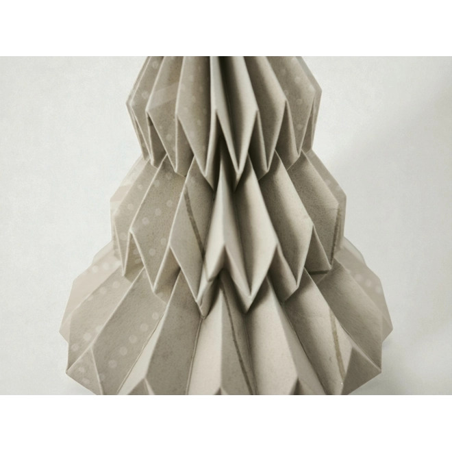 Additional Image for Világos beige mintás fenyőfa formájú karácsonyfadísz FF138