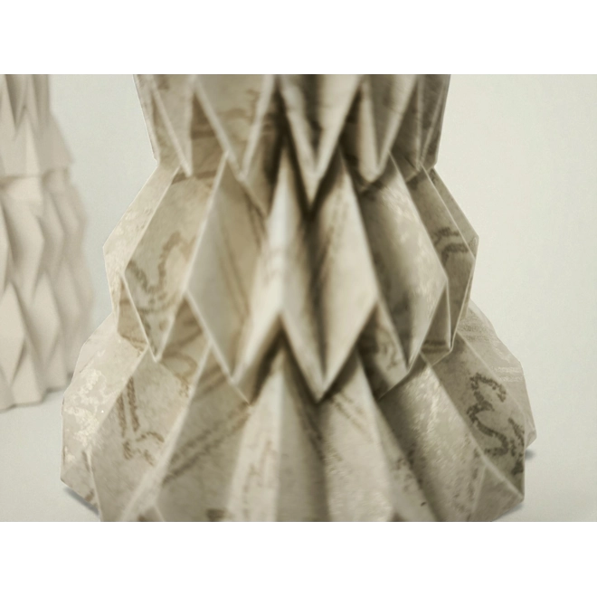 Additional Image for Beige, arany mintás fenyőfa formájú karácsonyfadísz FF142