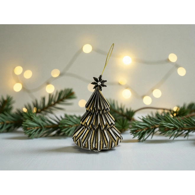 product Image for Fekete, ezüst, arany fenyőfa formájú karácsonyfadísz FF144