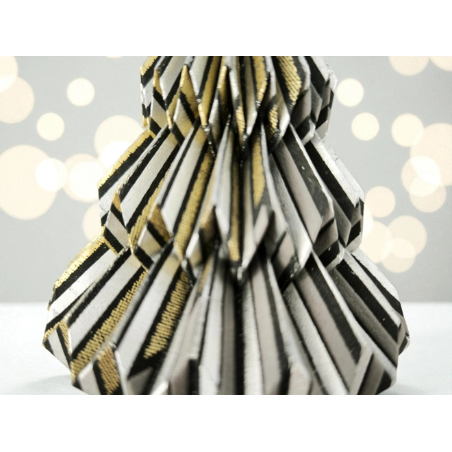 Additional Image for Fekete, ezüst, arany fenyőfa formájú karácsonyfadísz FF144