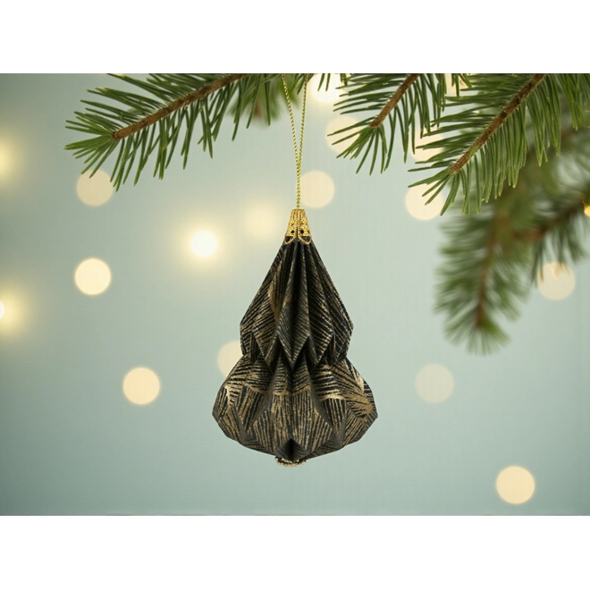 product Image for Kis fenyő origami dísz fekete és arany KF009