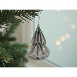 Kis fenyő origami dísz szürke, ezüst KF016