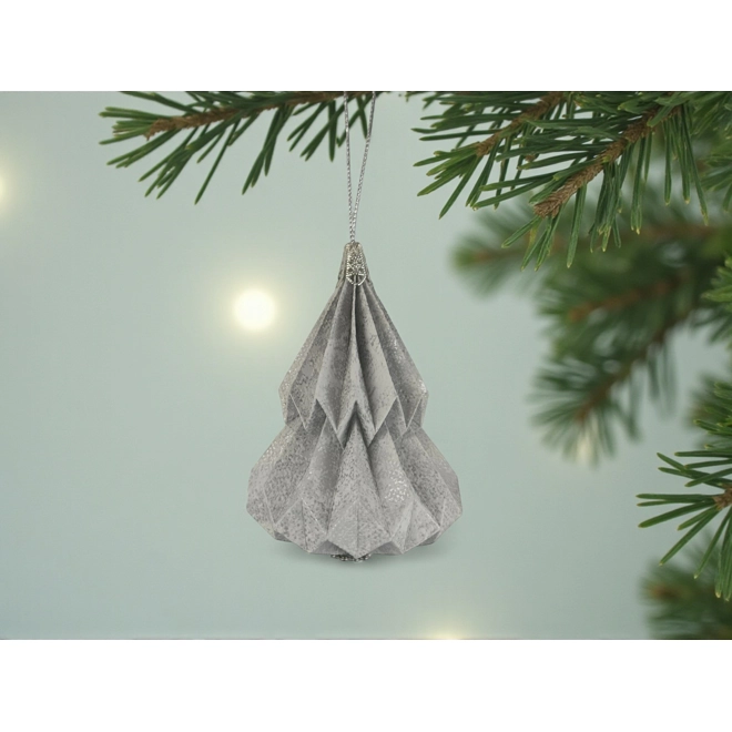 product Image for Kis fenyő formájú karácsonyfadísz ekrü, ezüst KF018