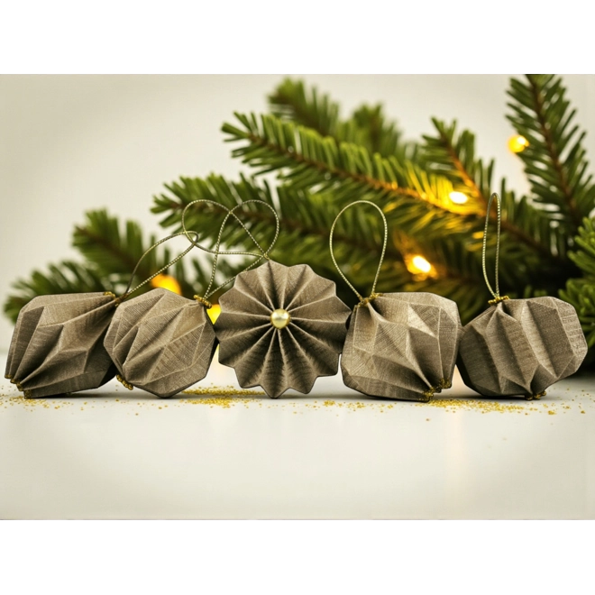 Additional Image for 12 darabos pezsgőszínű karácsonyfadísz szett LNTAR021