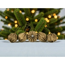 10 darabos arany mintás karácsonyfadísz szett LNTAR023
