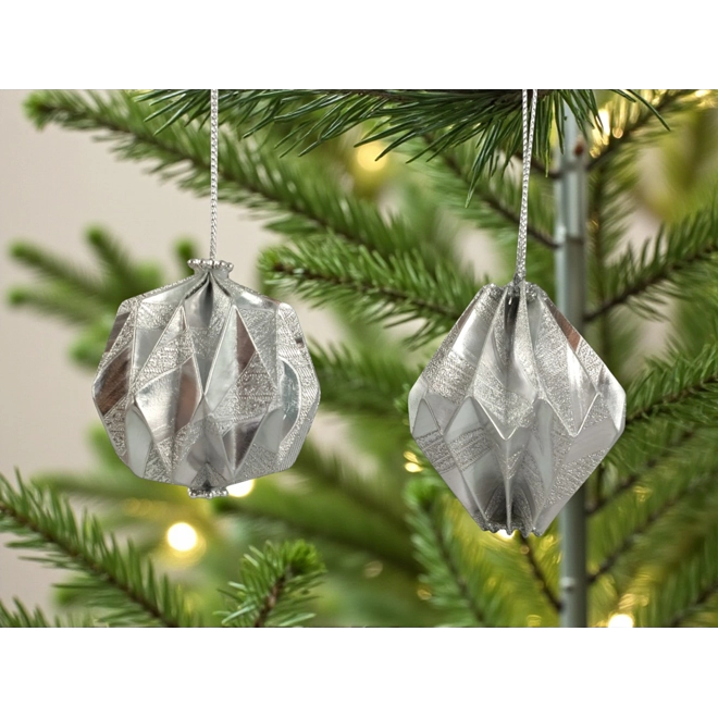 Additional Image for 12 darabos ezüst színű karácsonyfadísz szett LNTEZ021