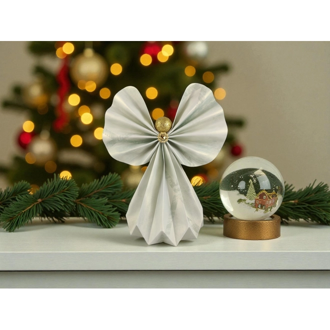 product Image for Óriás mentazöld mintás papírangyalka polcdekoráció OPA53