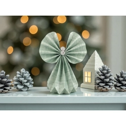 Óriás mentazöld papírangyalka polcdekoráció OPA54