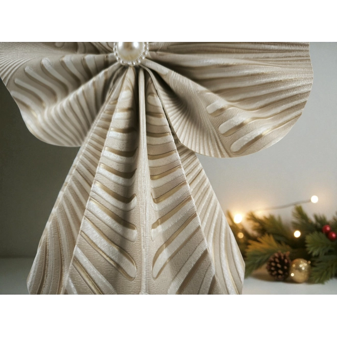 Additional Image for Beige mintás papírangyalka polcdísz OPA55