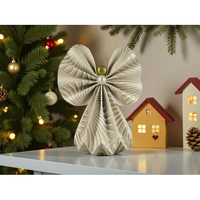 product Image for Beige mintás papírangyalka polcdísz OPA55