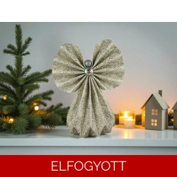 Fehér, ezüst mintás angyalka polcdekoráció OPA57