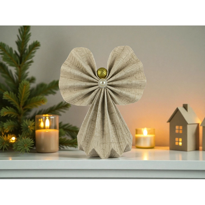 product Image for Beige papírangyalka polcdísz OPA60