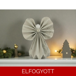 Fehér, ezüst mintás papírangyalka polcdísz OPA61