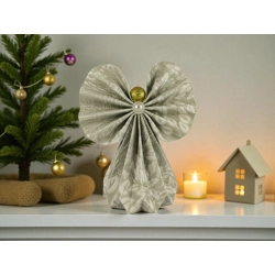 Halvány menta mintás  papírangyalka polcdísz OPA62