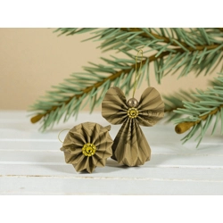 Barna csillámos mintás papírangyalka PANAR0105